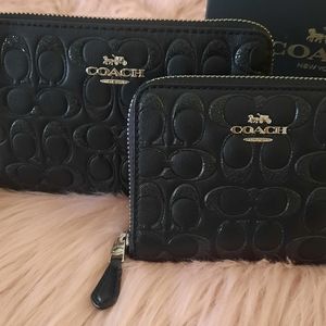 COACH Signature Leather Wristlet & Wallet SET 🆕